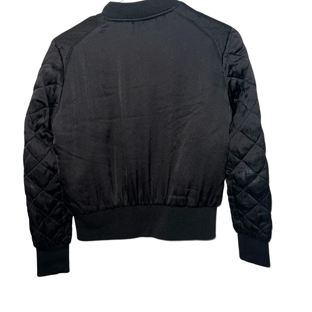 H&M - Women's Zippered Bomber Jacket in Black - Picture 2 of 4